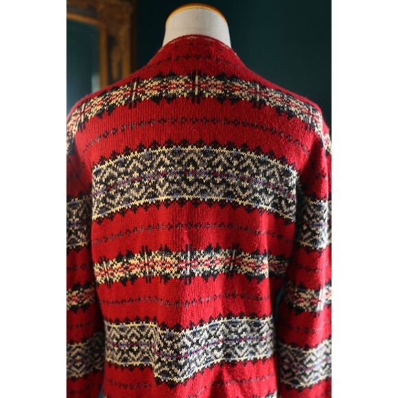 Vintage Hunt Club Button Down Sweater Cardigan Fair Isle Wool Blend Cottage L - Picture 9 of 12